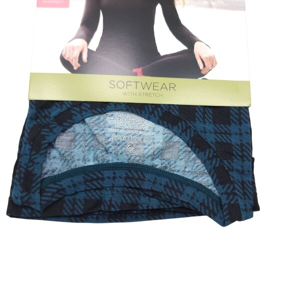 Cuddl Duds Womens Long Sleeve Crew Ultra-Soft Modal Stretch Layer L Green Plaid - Picture 1 of 10